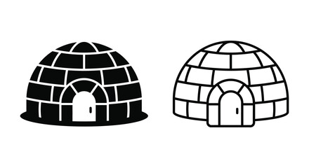 Igloo Silhouette With Block Like Construction Black And White Silhouette © Rabbi