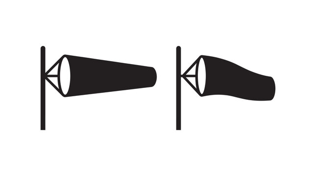 Two Nautical Flags On Poles Black Silhouette