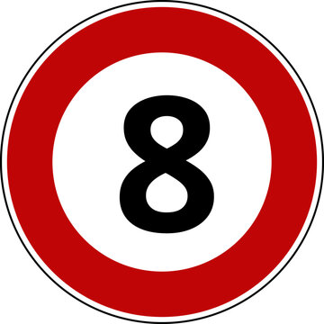 Speed Limit 8 kmh Sign