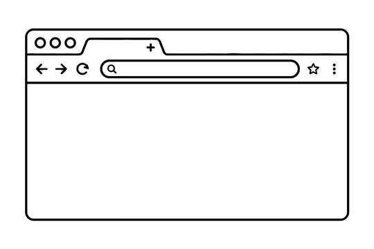 Simple web browser window outline with blank page area