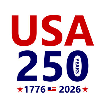 Usa 250th anniversary celebration graphic, Est 1776 America 250 Years Young Vector Illustration