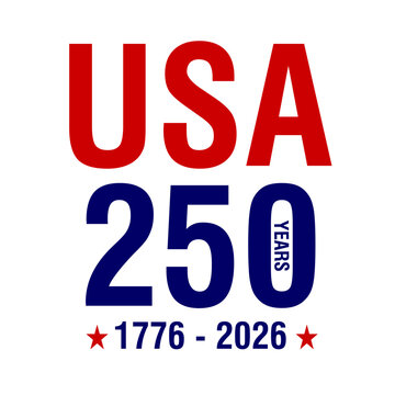 Usa 250th anniversary commemoration graphic, Est 1776 America 250 Years Young Vector Illustration
