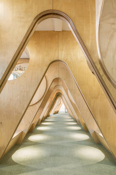 triangle corridor with plywood