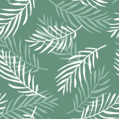 Vector seamless pattern with hand drawn palm leaves. Cute jungle design for textile, backgrounds, wallpaper, wrapping paper, digital prints. © Anna