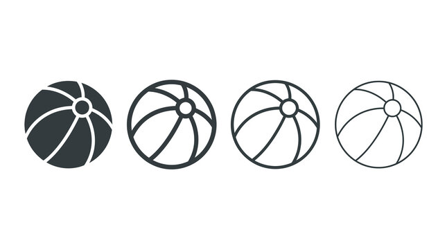 Minimalist linear beach balls in gradual opacity styles