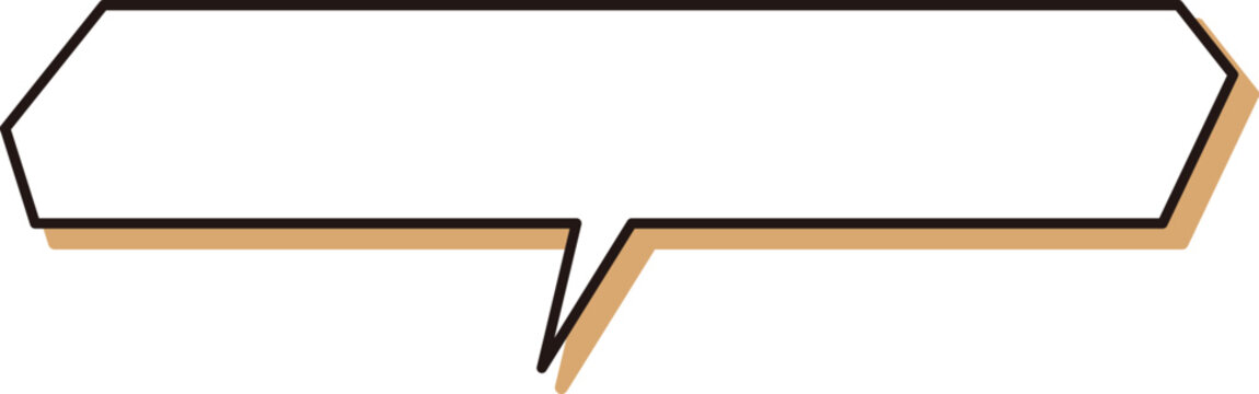 Horizontal speech bubble with drop shadow isolated on transparent background