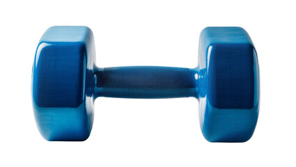 Obraz premium Isolated blue hand weight dumbbell for fitness and strength training exercise equipment.