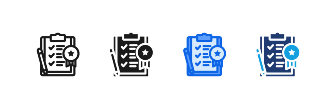 Summative Assessment Final Star Badge Icon multiple style collection. Vector illustration.