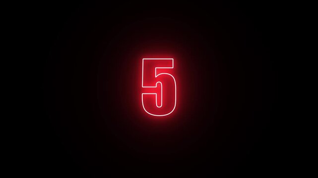  Modern Golden Neon Number 10 to 0 Countdown Display with Circular Light Effect on Black Background