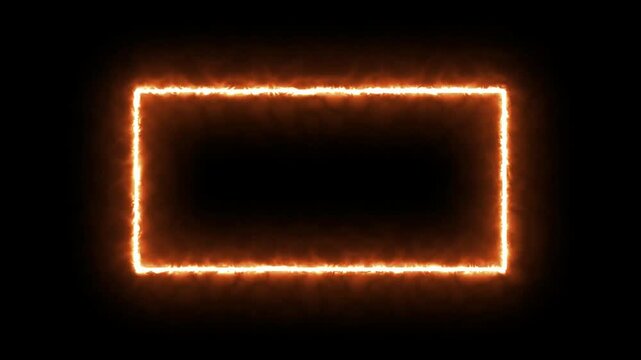 rectangle frame icon animation glowing neon pink and blue color bordar frame display box round shape retro screen photo frame rotation seamless footage line movement on black background.
