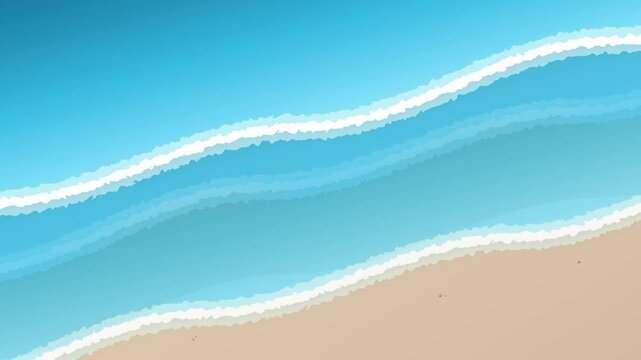 K Animated Ocean Waves on Sandy Beach Loop Coastal Shoreline Nature Background