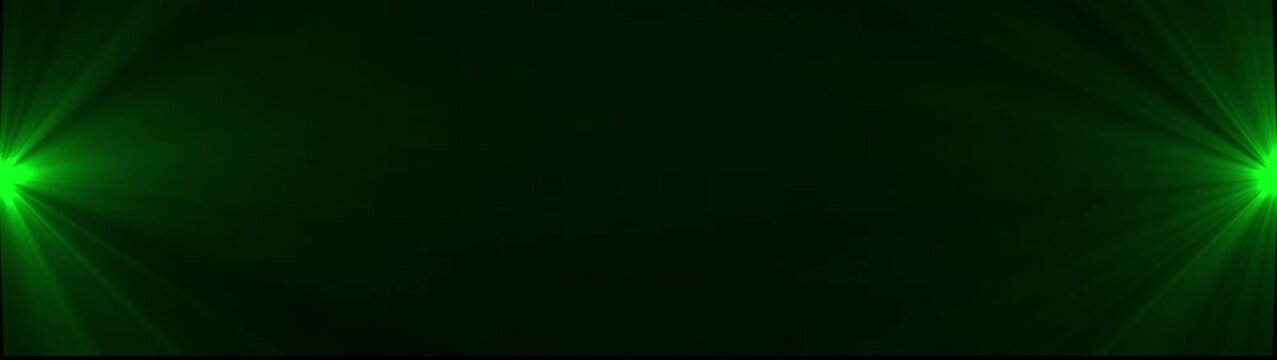 Elegant Green Sunlight Rays and Glow Effect on Black Background for Cinematic Background and Digital Artwork