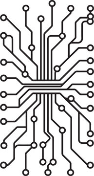 Complex Digital Circuit Board Matrix Pattern Tech Line Vector