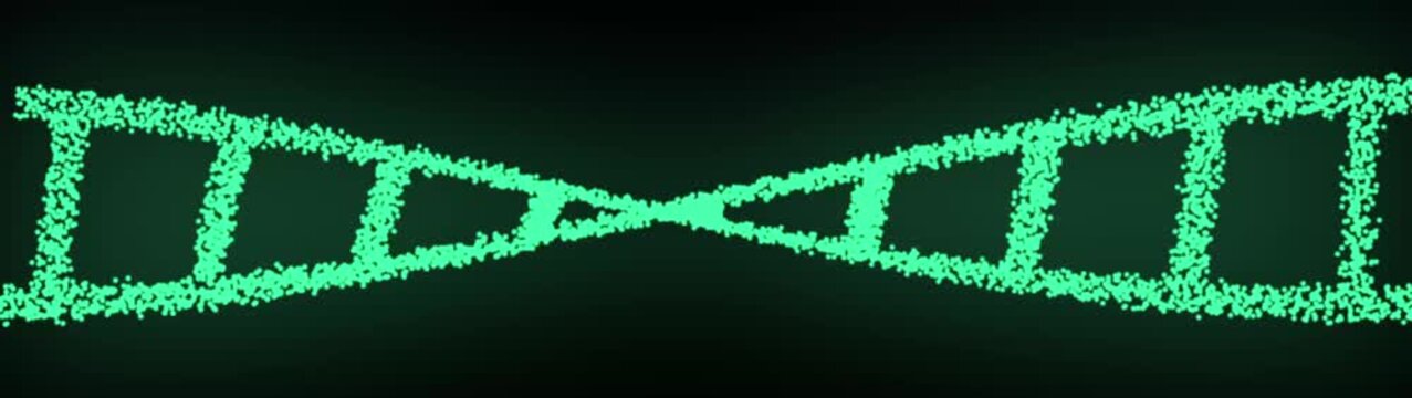 Futuristic DNA Network: Abstract Blue Background with Plexus, Geometry, Neon DNA structure .molecule rotating on red background. Glowing neon DNA icon isolated .Double helix structure . molecule anima