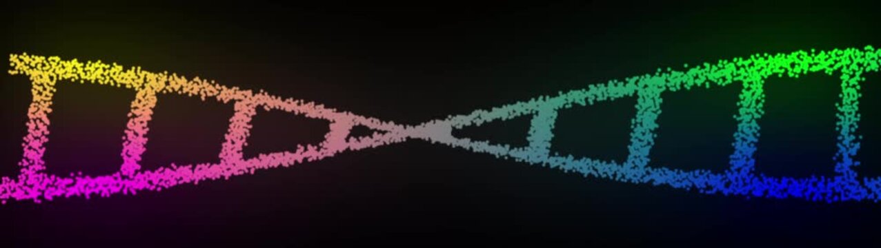 4 color  DNA forensics research. Plexus DNA Triangle Biology Chromosome Science Blue Helix Research