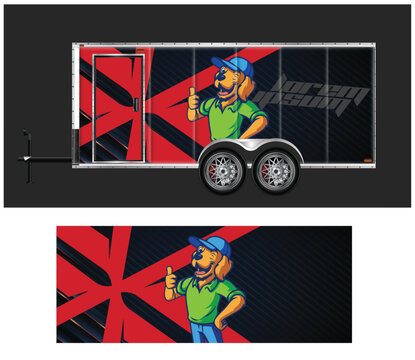 Custom Trailer Wrap Design with Character