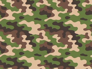 Fototapeta premium Seamless camouflage pattern military woodland design for textiles and apparel abstract background for tactical gear and outdoor clothing