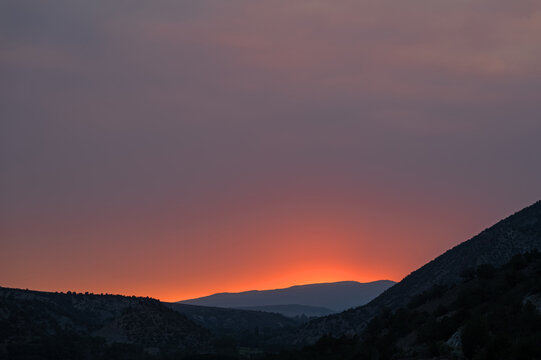 Wildfire enhanced sunset and cloudscape over Grass Valley in western Colorado on June 28, 2026.