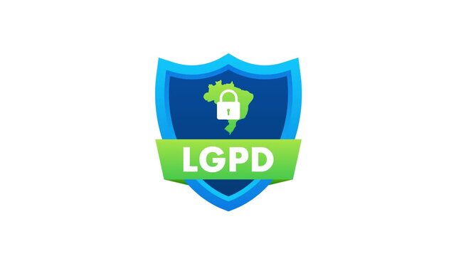 Brazilian LGPD data protection law animated icons