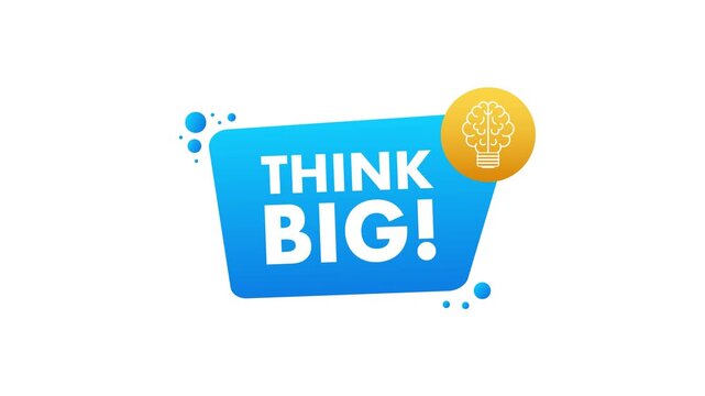 Think big banner animated idea icon