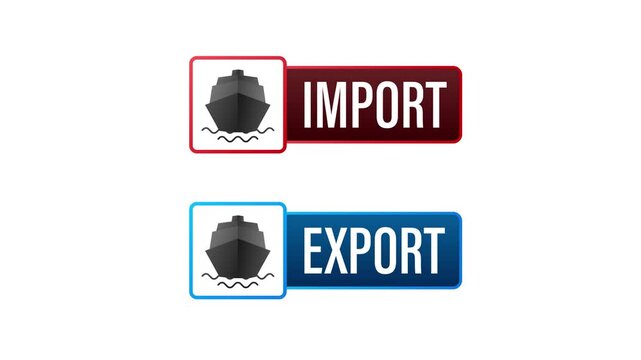 Animated import and export ship buttons isolated
