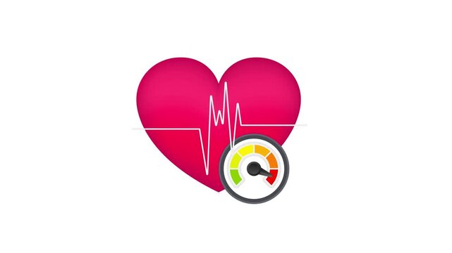 Heart rate speedometer indicating dangerously high blood pressure