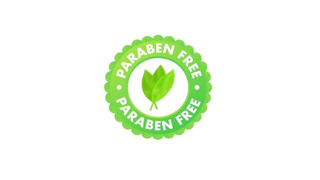 Paraben free green animated cosmetic label