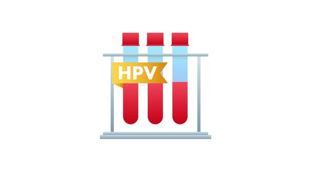 Animated HPV blood test tube icon for medical diagnosis