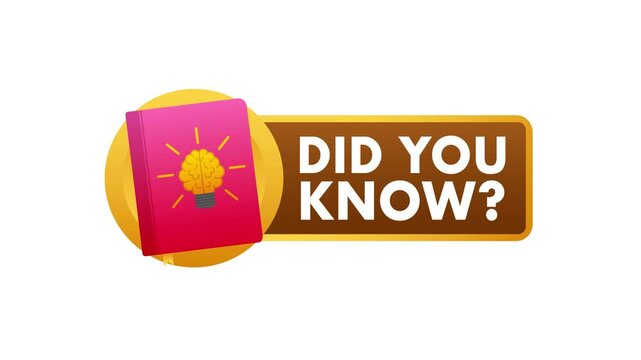 Animated did you know text banner motion graphic