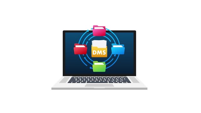 Document management system DMS technology concept animation