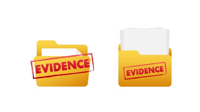 Evidence folder and documents animation on green screen