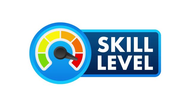 Skill level meter measuring from low to high