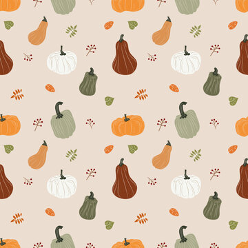 Seamless Autumn Pumpkin Pattern