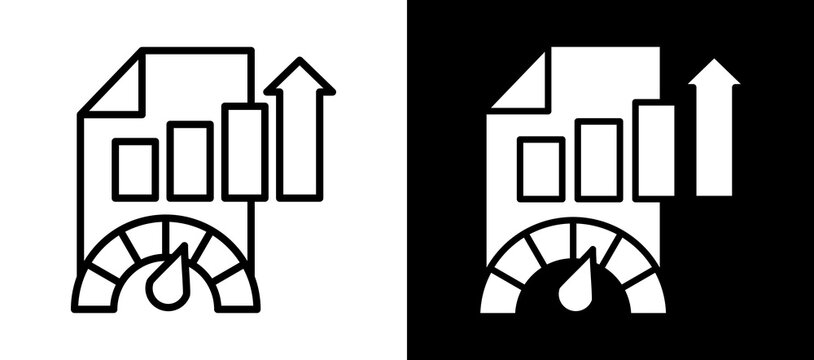 Efficiency Metrics Icon Set In Black And White Filled Style Collection