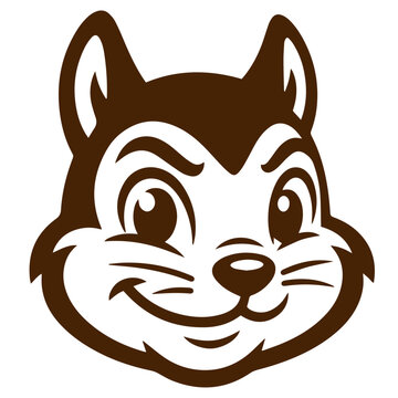 Cute squirrel head cartoon mascot graphic with squirrel face, animal face