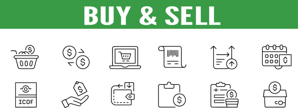 b2c icon set collection in solid glyph dual color style. e-commerce buy and sell pack contain product, middleman, transaction