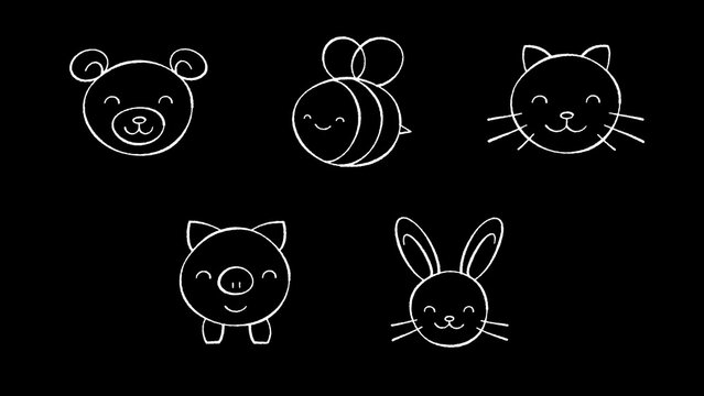 Cute Animal Hand Drawn Doodle Overlay