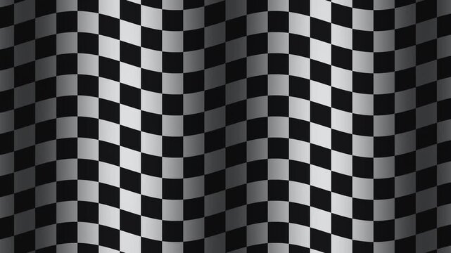 Checkered pattern design in black and white creates visual depth