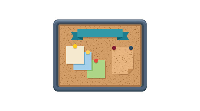 Cork Bulletin Board Vector Illustration