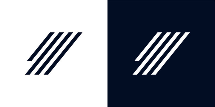 Minimalist parallel diagonal line logo set.