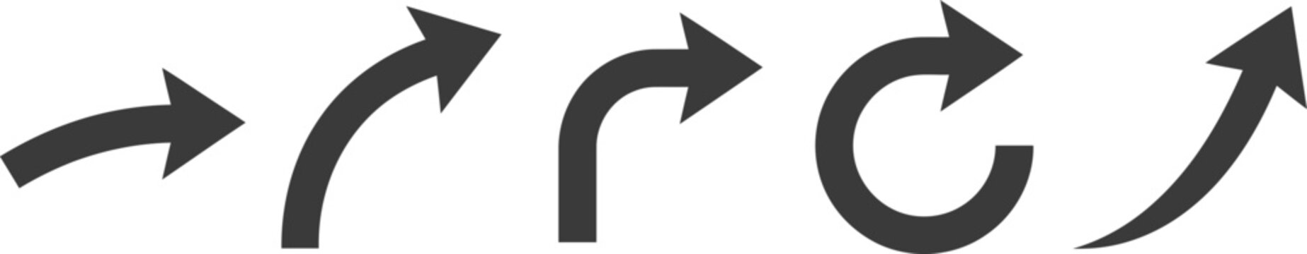 Three black arrows pointing in different directions