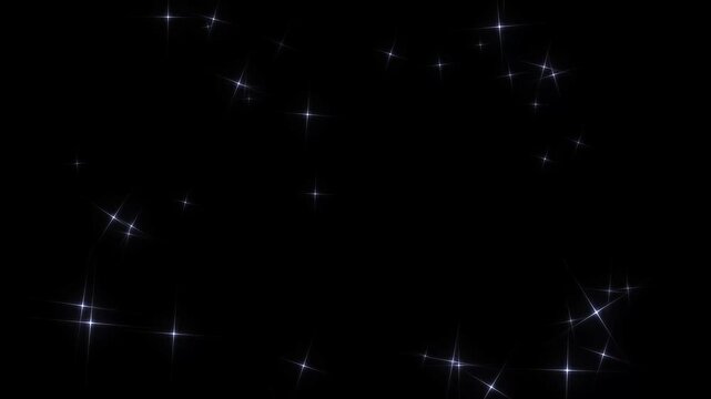 Beautiful magic line dust, twinkling star glitter line animation, pixie dust path, fairy doodle stars, and a shimmering starlight trail on a corporate black screen background 4k loop.