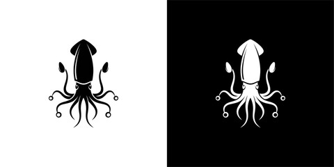 Stylized squid or octopus icon with symmetrical tentacles. © SatoruArt