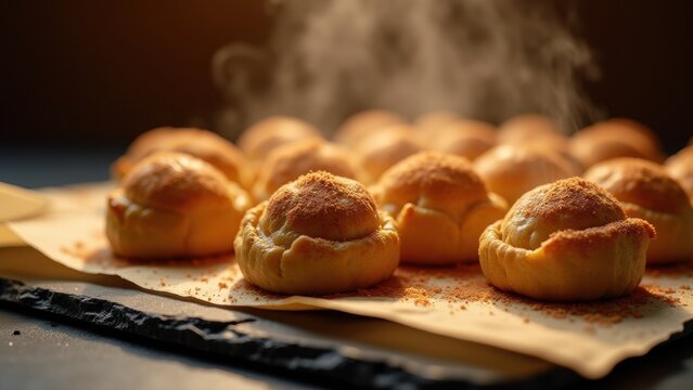 spiced apple dumplings on parchment