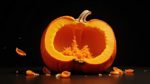pumpkin burst in studio light