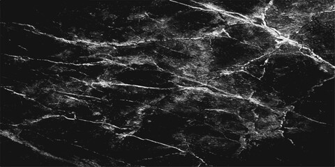 Abstract dark marble texture with white veins creating a striking and sophisticated pattern, ideal for modern design backgrounds. © mehek