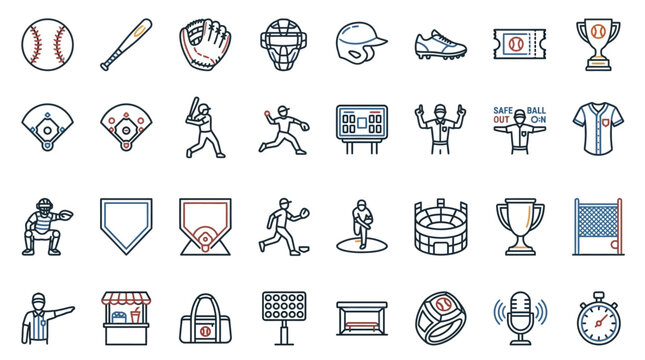 Baseball Sport Icon Set