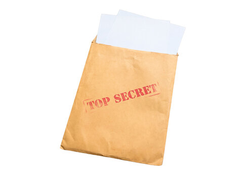 Top secret document in a brown paper envelope