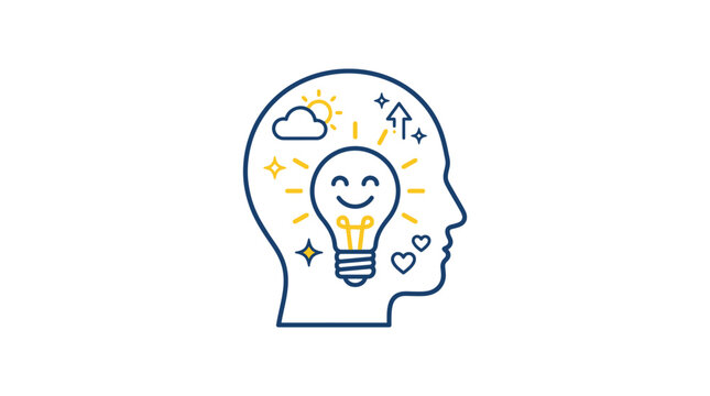 Positive Thinking and Creative Mind Vector Illustration