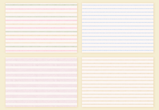 Pastel watercolor striped seamless patterns, editable nursery digital paper backgrounds, soft pink blue beige green horizontal stripe printable scrapbook textile collection